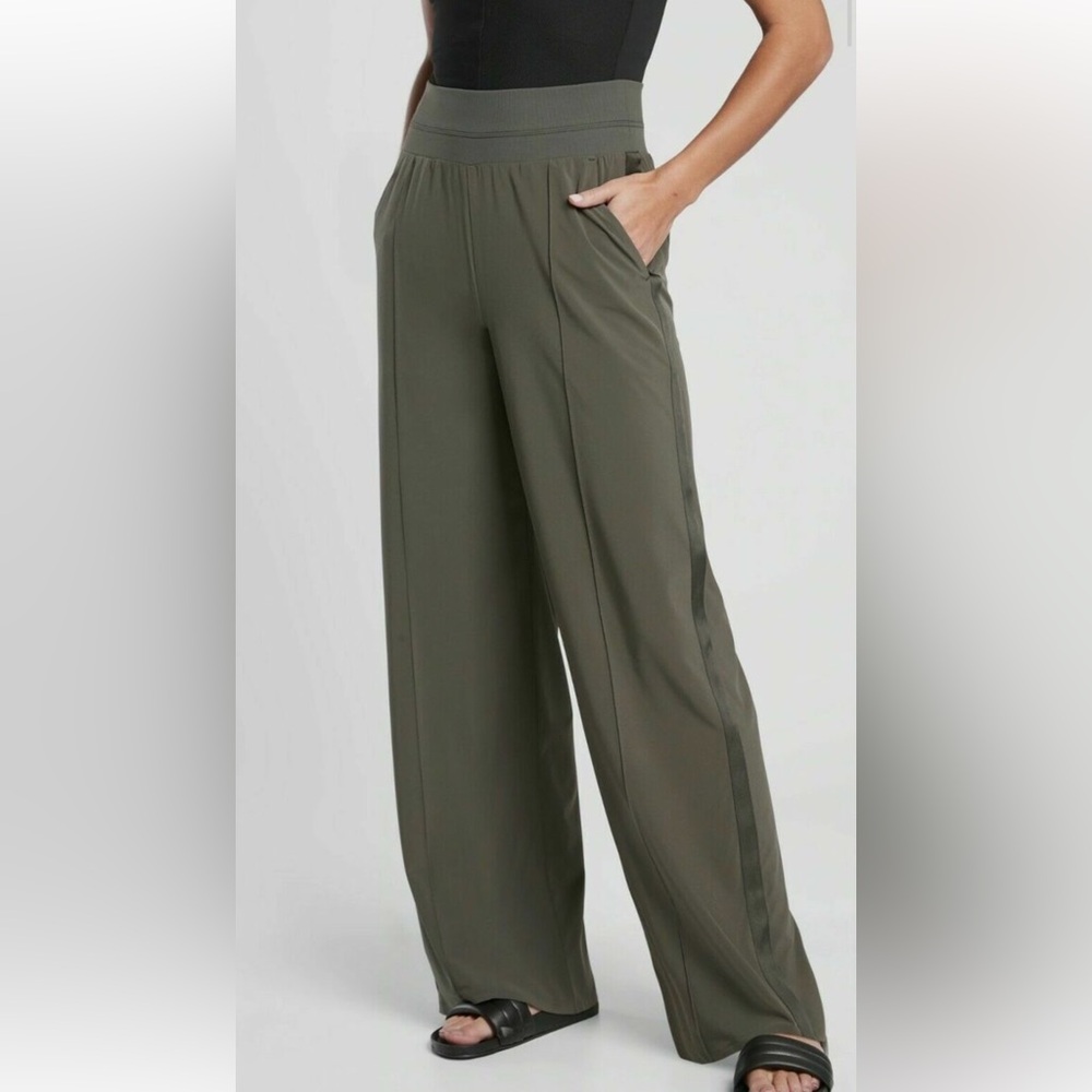 Athleta Olive Wide Leg Pants